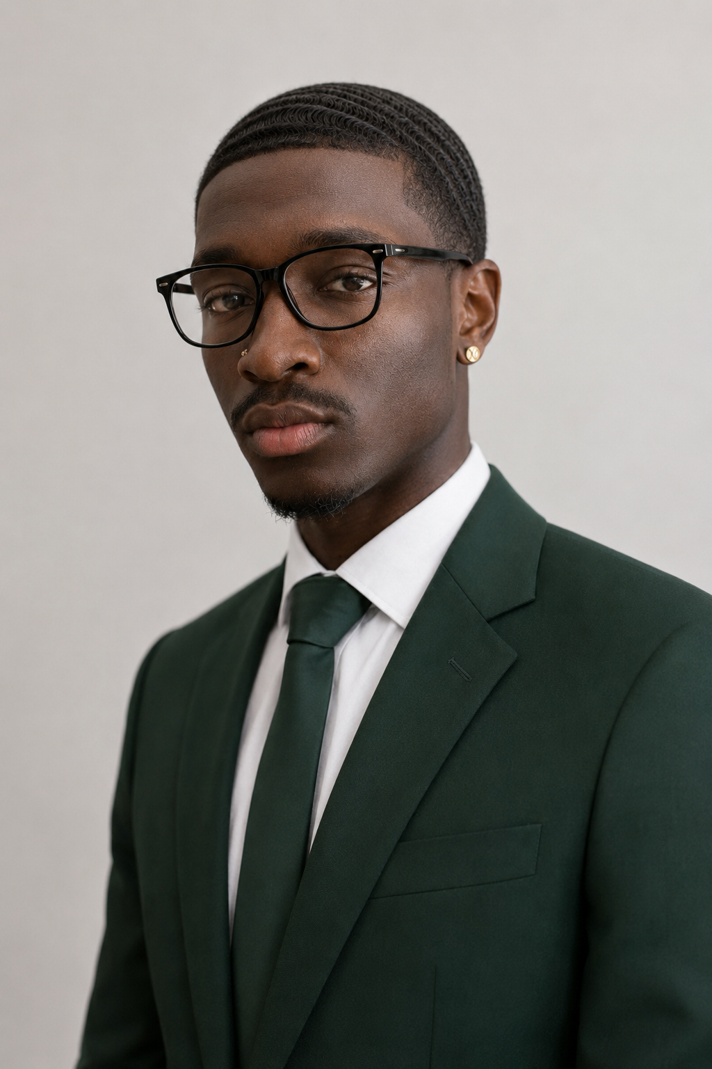 Portrait of Jason Obawemimo in a deep green suit